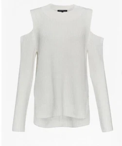 French Connection White ESO Mozart Cold Shoulder Jumper Size XS Bnwt £65 - Picture 1 of 5