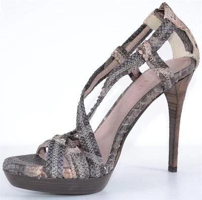 NUEVOS ZAPATOS BURBERRY PRORSUM $950 PIEL DE SERPIENTE PITÓN DEGRADADA A CUADROS NOVA 37 7 Foto 1 de 4