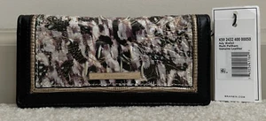 NUOVO Brahmin ADY Slim Bifold Portafoglio Pelle Pochette MULTI PELHAM Nero Oro Nuovo con etichette - Foto 1 di 10