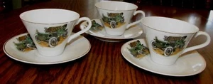 Lot of 3 Vintage Decorative Cups & Saucers Pictures 1904 Cadillac, Japan - Picture 1 of 6