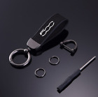 For 500 Black Car Keychain Auto Accessories Emblem Key Ring Suede Leather 