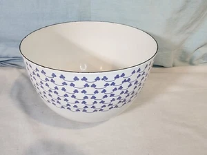 KAJ FRANCK/FINEL Vintage Enamel Bowl, Clover Blue & White, Unmarked, NICE! - Picture 1 of 11