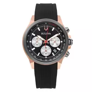 Montre pour homme Bulova Classic 45 mm couleur or cadran noir quartz acier 98B397 - Photo 1 sur 5
