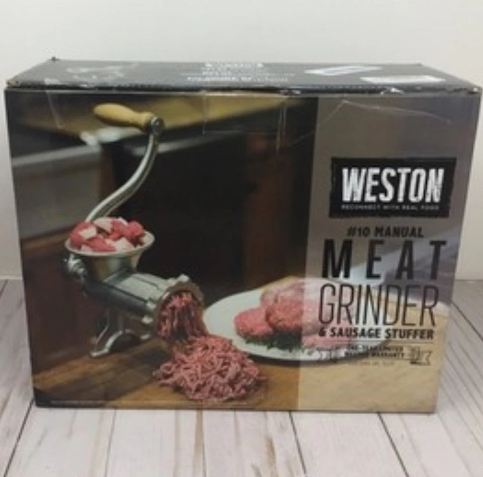 Ручная мясорубка Weston номер 10 с начинкой для колбасы тарелки 4,5 мм и 10 мм - Изображение 1 из 1