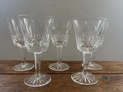 Waterford Lismore Claret Wine Water Glass Goblets 5 7/8” 6 Oz Set Of 5 - Image 1 of 4
