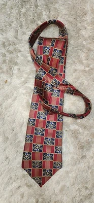 Henry Grethel 男式领带 100% 意大利丝绸 56 英寸 x 3.75 英寸美国制造 — 第 1/3 张图片