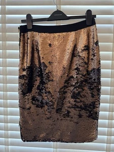 REISS Sequin Gold Skirt - Picture 1 of 7