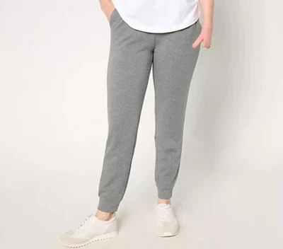 Denim & Co. nuevo sin etiquetas Jogger de tobillo tejido en la espalda polar Active Petite gris talla MP Foto 1 de 4