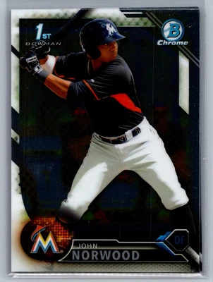 2016 Bowman #BCP27 John Norwood Chrome Prospects *MI - Image 1 of 2