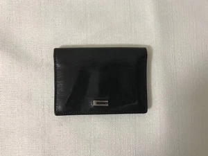 Auténtico Gucci Cuero G Metal Accesorios Doble Pliegue Refuerzo Estuche para Tarjetas Hombre Mujer - Imagen 1 de 5