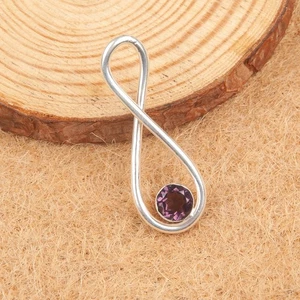 Colgante de piedras preciosas de amatista hecho a mano de plata de ley 925 colgante de joyería para regalo - Imagen 1 de 2