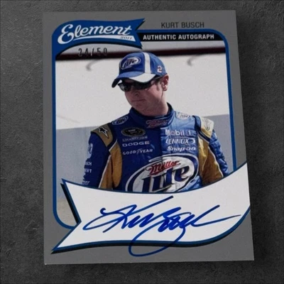 Kurt Busch PACK PULLED HOFer signed card 2011 WHEELS ELEMENT AUTHENTIC AU #24/50 - Image 1 of 2