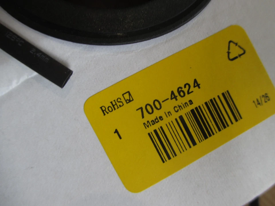 6m x RS PRO Heat Shrink Tubing, Black 2.4mm Sleeve Dia.  2:1 Ratio  - Image 1 of 1