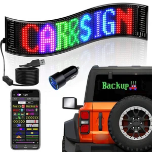 APP Programmable Car LED Sign Moving Scrolling Message Display Board Screen RGB - Picture 1 of 23