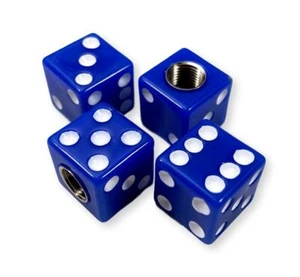 55 56 57 Chevy Blue Dice Tire Valve Stem Caps 1955 1956 1957 Chevrolet New - Picture 1 of 3