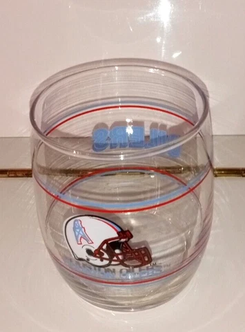 Vintage Houston Oilers 3.75 IN Glass Stemless Tumbler Shell Gas Promo 1993 Cover