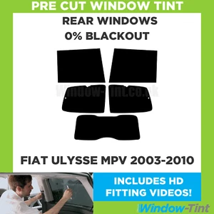 For Fiat Ulysse MPV 2003-2010 Pre Cut Window Tint Rear 0% Blackout Film - Picture 1 of 10