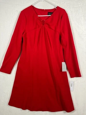 Vestido Donna Morgan Rojo Manga Larga Calce Acampanado 16 Crepé Trabajo Fiesta Vacaciones Nuevo con Etiquetas Foto 1 de 4