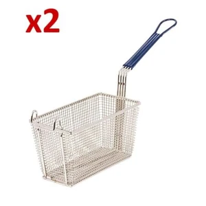 2 Cestas para freír para freidora comercial comida para llevar restaurante chip pescado 280x136x105 mm - Imagen 1 de 2