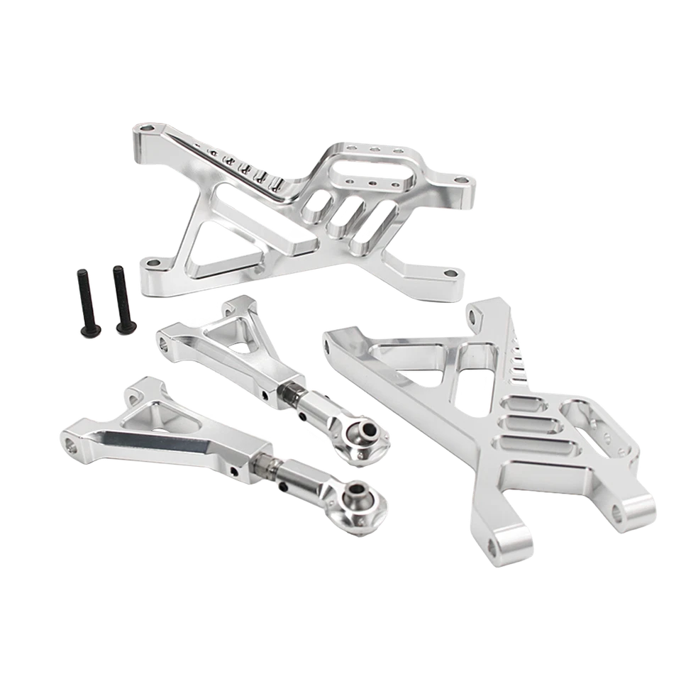 Alloy CNC Rear Suspension A-Arm Set Silver fit 1/5 HPI BAJA RV 5B 5T 5SC - Image 1 of 4