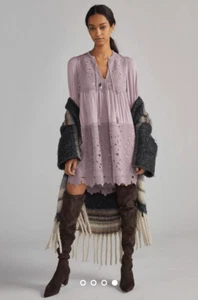 Anthropologie Embroidered Lace Tunic Dress Size XS - Picture 1 of 9