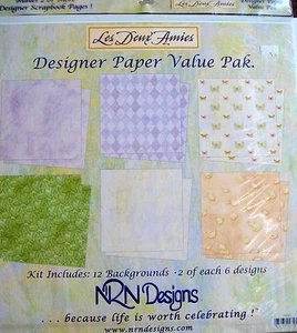 Lote #6 NRN Designs Les Deux Amies 12 hojas de papel impreso 12" x 12" SBP311 - Imagen 1 de 4