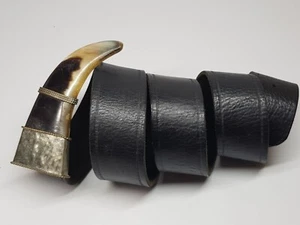 Vintage Ledergürtel mit handgefertigter Schnalle - Bild 1 von 8