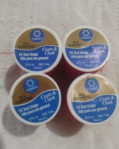 Coats & Clark XP Polyester Sewing Thread Lot 4 spools 300 yd ea Orange Red  - Picture 1 of 5