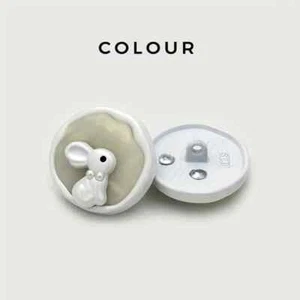 3 Pack - Res Ipsa Loquitur Melbourne - Embossed Rabbit Button - 17.5mm - White - Picture 1 of 1