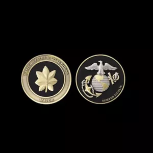 MONEDA MAJOR CHALLENGE MARINES USMC 0-4 OFICIAL PIN UP REGALO PROMOCIÓN - Imagen 1 de 24
