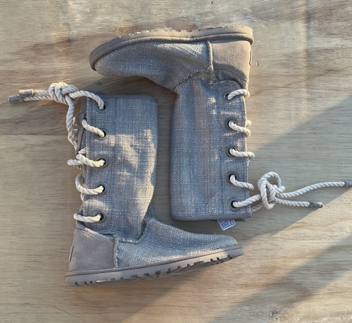 UGG AUSTRALIA HARBOUR BOOT 1007546 stringato tela donna bianco TAGLIA 6