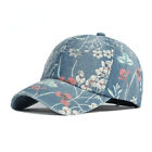 Women Retro Ethnic Floral Denim Baseball Cap Trucker Hat Adjustable Casual Hat