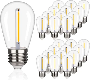 25Pack S14 LED Replacement Light Bulbs, Shatterproof Outdoor String Plastic Ligh - Picture 1 of 12