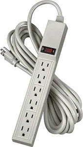 Fellowes 6-Outlet Office/Home Power Strip, 15 Foot Cord - Picture 1 of 4