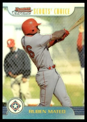 1999 Bowman Chrome Scout's Choice REFRACTOR Ruben Mateo Texas Rangers #SC1 - Image 1 of 2