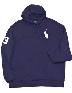 Polo Ralph Lauren Fleece Hoodie Navy Pullover Big Pony XLT XL Tall NWT - Picture 1 of 6