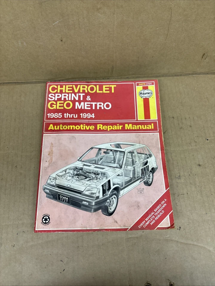 Chevrolet Sprint, Geo & Chevrolet Metro 1985-1994 Haynes repair manual 24075 - Image 1 of 4