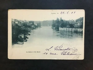 Carte Postale Ancienne de 1901 LYON La Saône à L'Ile Barbe - Imagen 1 de 2