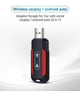 2 in 1 Wireless CarPlay Android Auto USB Dongle Mini Adapter auto Upgrade Dangle - Picture 1 of 20