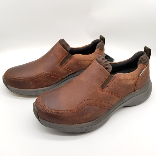 Mocassino uomo Clarks Wave 2.0 Edge marrone pelle grassa taglia 9 slip on casual ufficio