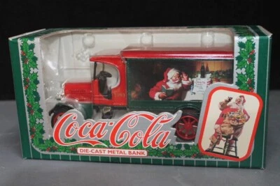 Vintage  Coca-Cola Santa Claus Christmas Metal Coin Bank Truck Diecast 1:34 2920 - Image 1 of 4