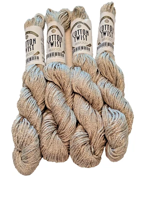 Lote de 4 Hank Berroco "Cotton Twist" gris plateado (#8379) hilo de rayón de algodón peinado Foto 1 de 2