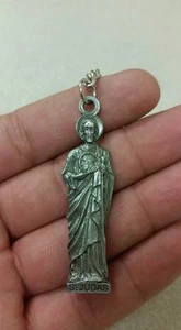 NUEVO LLAVERO NARCO METAL 3ER SAN JUDAS TADEO SAINT JUDE COLOR PLATA ANTIGUO - Imagen 1 de 3