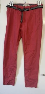 L.O.G.G Men’s 32L Pink Chino Slim Fit Trousers & Belt Size 32” Waist & Leg 33” - Picture 1 of 12