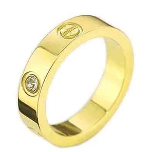 Anello placcato oro 14k donna uomo acciaio inox confezione regalo omaggio misura 4-15 venditore USA - Foto 1 di 12