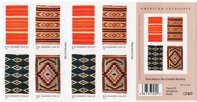 Scott #3929b (3926-3929) Rio Grande Blankets Booklet of 20 Stamps - MNH - Image 1 of 2