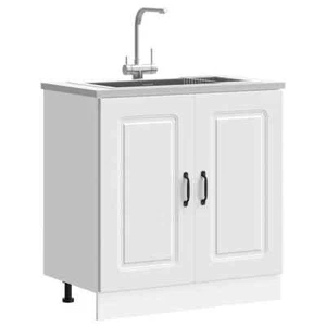 vidaXL Sink Base Cabinet Kalmar White 80x46x81.5 cm Engineered Wood BMG - Picture 1 of 10