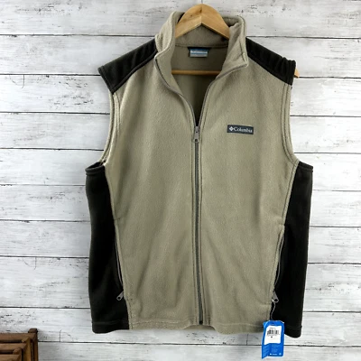 Colete Columbia Masculino Grande Alto Bronzeado Zíper Steens Lã de Montanha Caminhadas ao Ar Livre Novo com etiquetas - Imagem 1 de 4