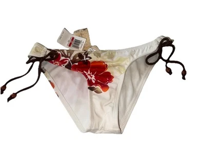 O'NEILL тропический цветочный белый коричневый красный оранжевый стороне галстук бикини низ размер XS - Изображение 1 из 4