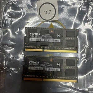 ELPIDA 8GB Kit DDR3 Laptop Memory (2 x 4GB) 2Rx8 PC3-12800S SODIMM EBJ41UF8BDU5 - Picture 1 of 3